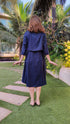 Navy Blue Shirt Dress With Waist Coat